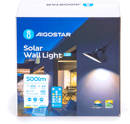 Luz pared solar dowlight Aigostar 50w IP65